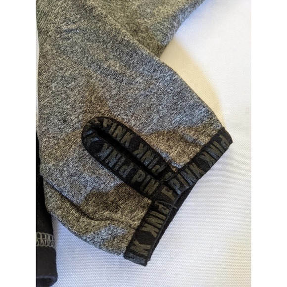 Victoria Secret Pink Ultimate Half Zip Pullover Women S Small Gray Black LOGO - Picture 7 of 7